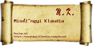 Misángyi Klaudia névjegykártya